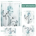 thumbnail image 3 of Dznils Rustic Farmhouse Shower Curtain and Rug Set, 16 Pc Teal Daisy Floral Bathroom Set, 72" x 72", 3 of 12