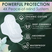 L. Ultra Thin Pads, Organic Cotton Top Layer, Extra Long Overnight, 20 Count