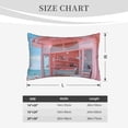 thumbnail image 4 of Lsque Pastel Pink Beach Cafe Pattern Pillow Case – Soft & Cozy Throw Pillow Cover, Hypoallergenic Cushion Case for Sleeping Women with Envelope Closure-20"x30", 4 of 6