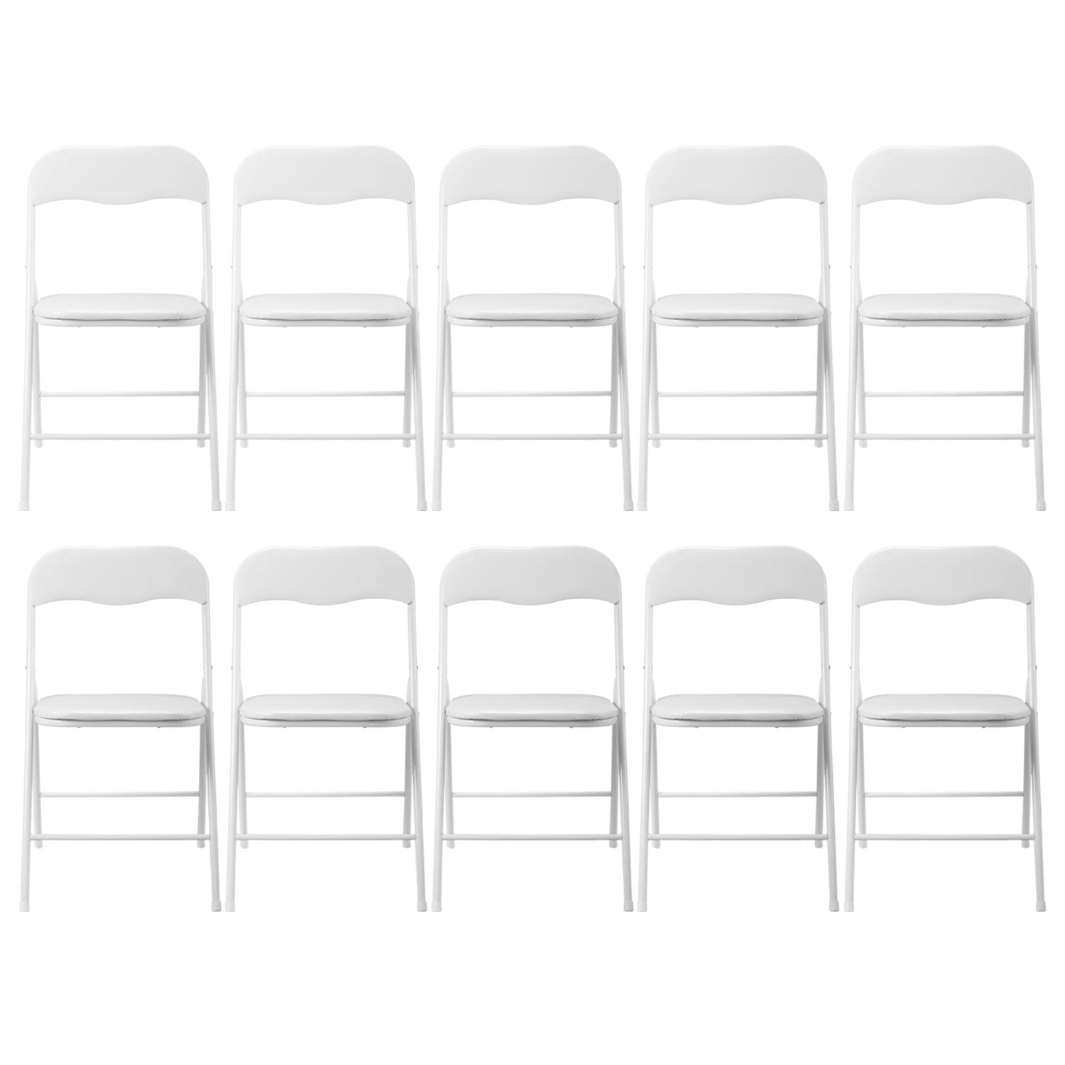 Commercial Wedding Quality Stackable Plastic Folding Chairs White 10 PACK 