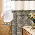 thumbnail image 3 of No Hook Shower Curtain, Grey Boho Shower Curtains for Bathroom with See Through Top Window, Vintage Ethnic Tribe Abstract Art Floral Waterproof & Washable Bath Curtain Small Stall 36"x78", 3 of 9
