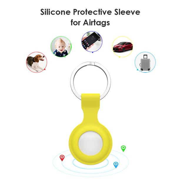 Funda de silicona para llavero para Apple Airtags Locator Tracker (amarillo)