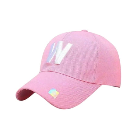 Monogrammed Hat Classic W Letter Baseball Hat Outdoor Travelling Couple Peaked Cap Simple Sunshade Monogrammed Cap ()