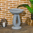 thumbnail image 2 of Outsunny Resin Bird Bath for Outdoors, 20.1" Tall Birdbath with Stone Look, 2 of 10