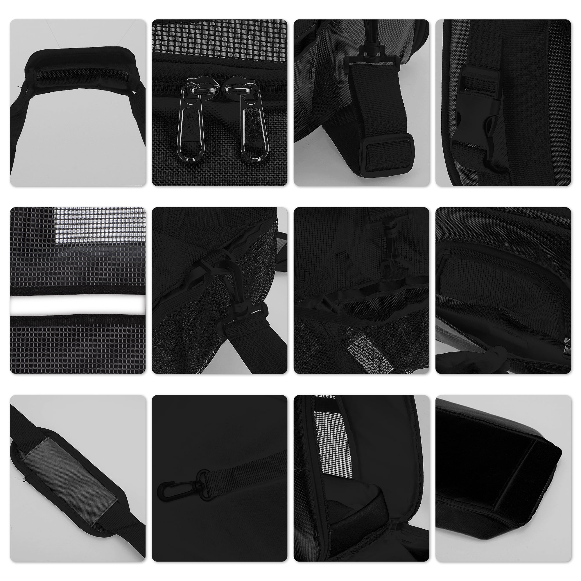 Unique Bargains Foldable Pet Carrier Bag  with Removable Plush Mat Black