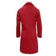 thumbnail image 4 of Women Elegant Notched Collar Double Breasted Wool Blend Over Coat Red XL, 4 of 5