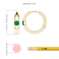 thumbnail image 2 of Angara Natural 0.3 ct. Emerald Hoop Earrings in 14K Yellow Gold for Women, 2 of 7