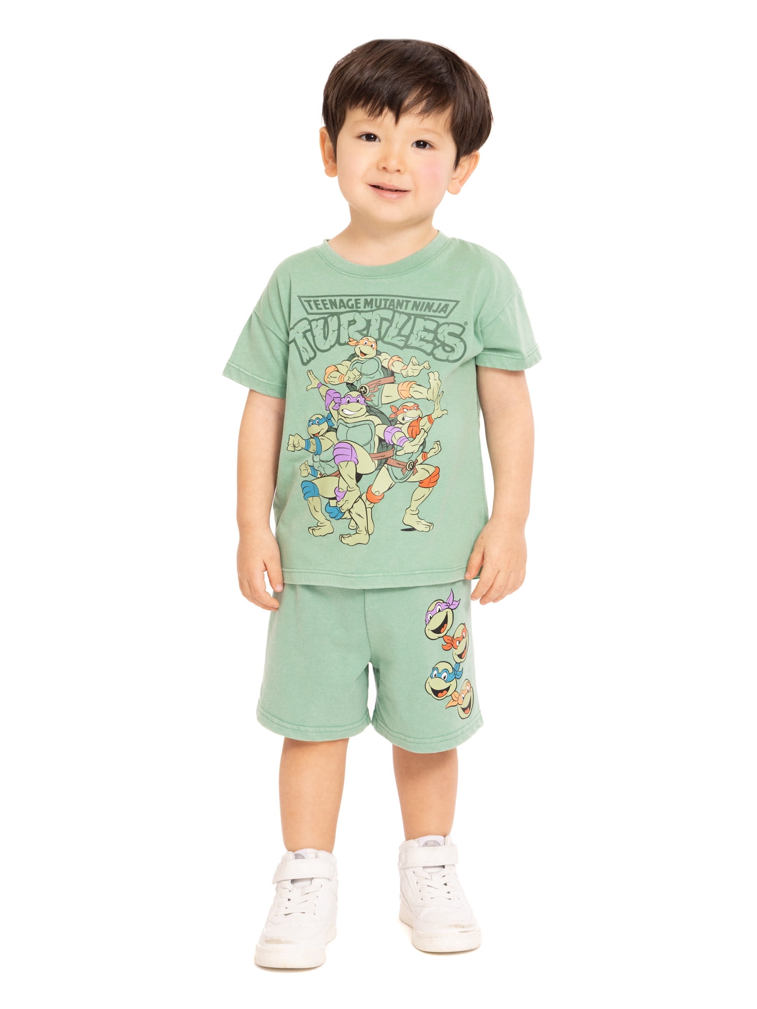 Teenage Mutant Ninja Turtles Baby and Toddler Boy Short Sleeve Graphic Tee and Matching Shorts Set, 2-Piece, Sizes 0/3M-5T