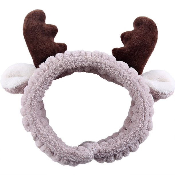 Juego de 1 pieza Diadema con orejas de animal Diadema de spa Diadema de maquillaje lindo Diadema de lavado de cara Diadema elástica de maquillaje Diadema para el cabello Diadema de yoga para ducha Diadema para la cara Diadema para niñas y mujeres ER