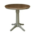 thumbnail image 3 of 36" Round Wood Distressed Hickory/Stone Extension Dining Table With 2 Stools, 3 of 3