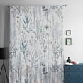 thumbnail image 5 of Spring Floral Semi Sheer Curtains Drapes for Living Room, Bedroom, French Doors Window 45 Inches Long, Vintage Botanical Watercolor Rod Pocket Chiffon Curtain Drapery Voile Draperies Panel, 5 of 6