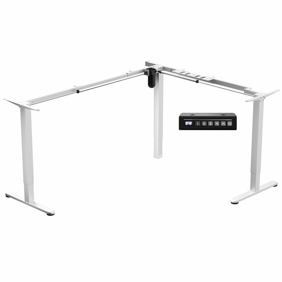 VIVO White Large Electric Single Motor Corner Desk Frame