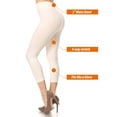 thumbnail image 4 of Women's Solid Color Seamless Wide Waistband Capri Leggings, 4 of 4