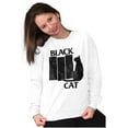thumbnail image 4 of Black Cat Punk Rock Kitty Lovers Unisex Plus Fleece Graphic Sweatshirt Brisco Brands 3X, 4 of 5