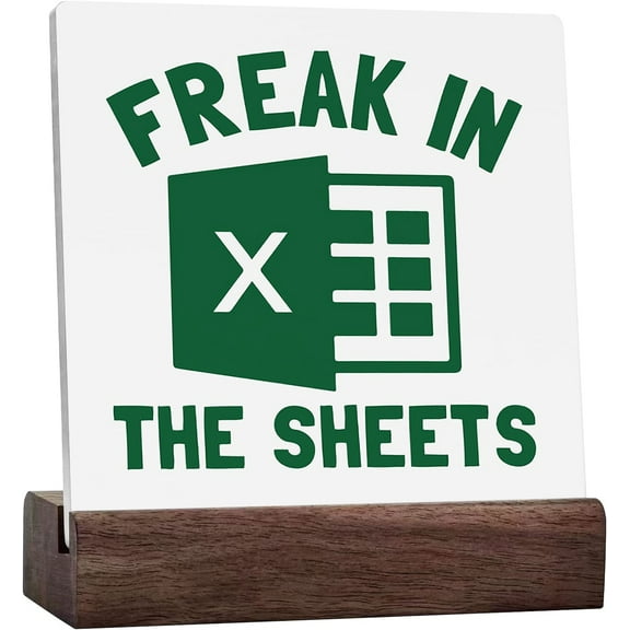 Freak In The Sheets Sign, Spreadsheet Gift Funny, Accountant Gifts, Cpa Gifts, Excel Gift For Coworkers, Funny Office Ceramic Desk Decor, Funny Office Signs