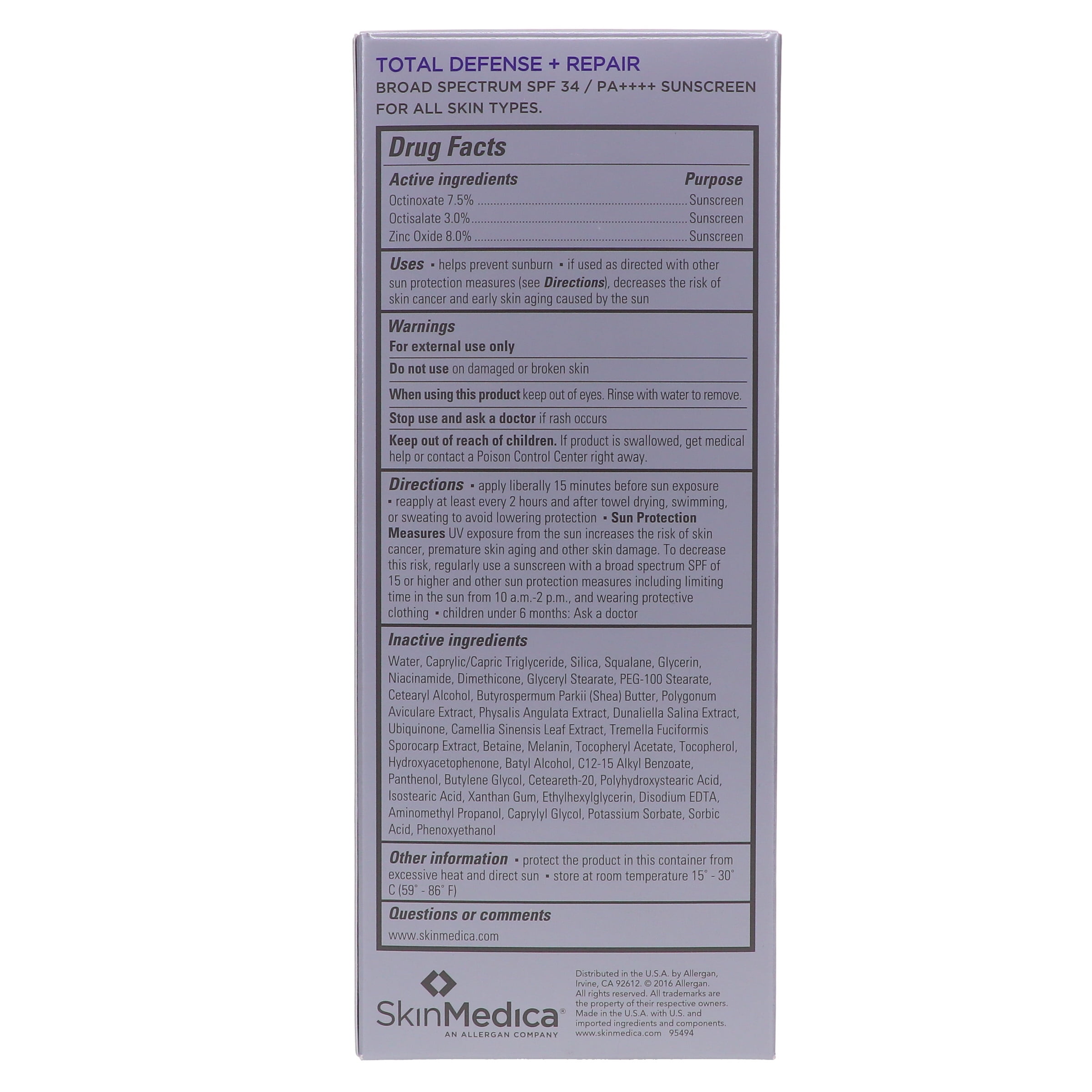 SkinMedica Total Defense Plus Repair Sunscreen SPF 34 2.3 oz