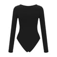 thumbnail image 5 of Manxivoo Black Jumpsuit for Women Women's Low Cut Bodysuit Leotards Deep V Neck Long Sleeve Body Suits Tops Bodysuits for Women Black, 5 of 9