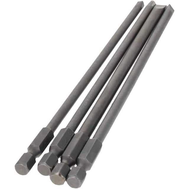 HUGFEGWE Screwdriver Bits Set 4pcs 1/4 Inch Hex Shank Magnetic Phillips Slotted Screwdriver Bit 150mm Length S2 Screw Driver Kit Tools CJB91-25205