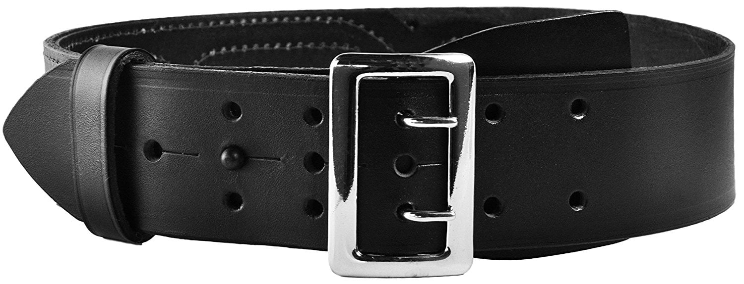 Ex Police Black Leather 50mm Kit Belt Used 786. Large 