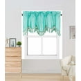 thumbnail image 3 of 1Pc Wave Green Mint color waterfall valance with tassels faux silk rod pocket semi sheer ascot dressing window 55" wide X 18" long for kitchen décor, 3 of 5