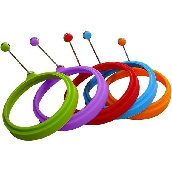 5 Pcs Silicone Non-stick Egg Rings Round Omelette Mold for Breakfast Cooking (Size : 5pcs)