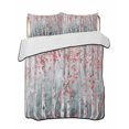 thumbnail image 2 of Quilts Twin Size, Pink Teal Forest Soft Comforter Bedding Set for Bed, Modern Oil Painting Art Lightweight Quilted Bedspread with Pillow Cover(2 Pieces) for All Season, 68x86 Inch, 2 of 6