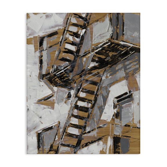 Stupell Industries Modern Abstract Fire Escape City Canvas Art, 16 x 20, by Ethan Harper