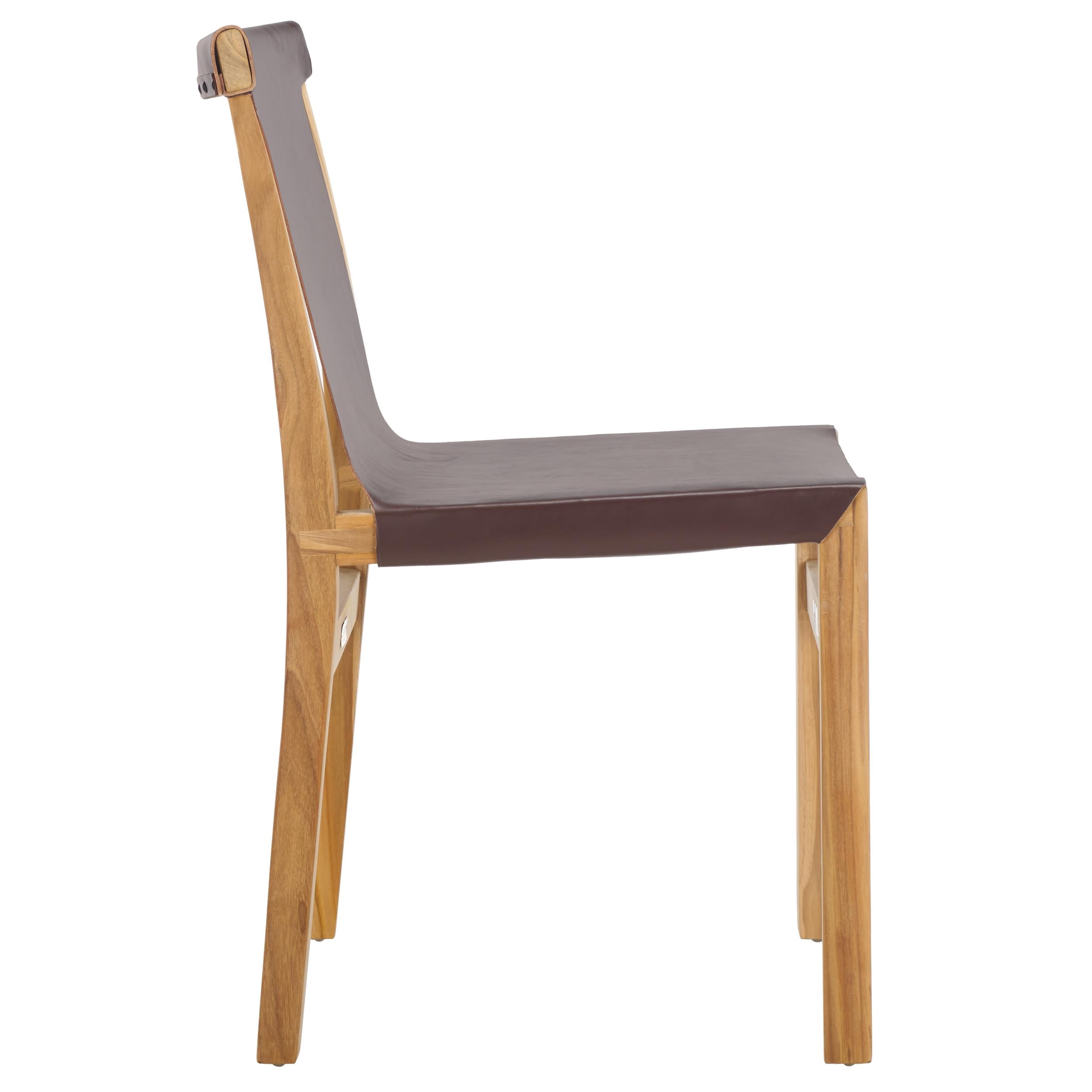Safavieh Arian Scandinavian Wood and Leather Dining Side Chair, Cognac/ Natural