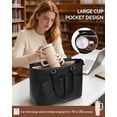 thumbnail image 5 of Laptop Tote Bag for Women, Leather Work Tote with Padded Laptop Compartment, Cup Holder, Office  Briefcase | Structured Shape, Padded Tech Pocket, Large Capacity, Built-ln Cup Holder, Water-Resistant, 5 of 6