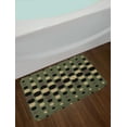 thumbnail image 2 of Olive Green Bath Mat, Retro Style Pattern with Geometric Circles Dotted Design Abstract Composition, Plush Bathroom Decor Mat with Non Slip Backing, 29.5" X 17.5", Multicolor, by Ambesonne, 2 of 2
