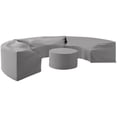 thumbnail image 1 of Bowery Hill 4Pc Vinyl Curved Sectional Sofa Cover Set in Gray, 1 of 8