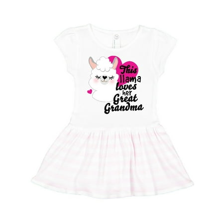 

Inktastic Valentines Day This Llama Loves Her Great Grandma Gift Toddler Girl Dress