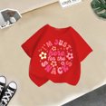 thumbnail image 4 of Chemises pour Filles Loisirs Imprimé Col Rond Manches Courtes Tee Été Confortable Décontracté Hauts pour Filles, Tees Rouge 12 Ans-14 Ans, 4 of 4