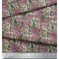 thumbnail image 2 of Soimoi Rayon Fabric Leaves, & Parrot Bird Printed Fabric 1 Yard 42 Inch Wide, 2 of 3