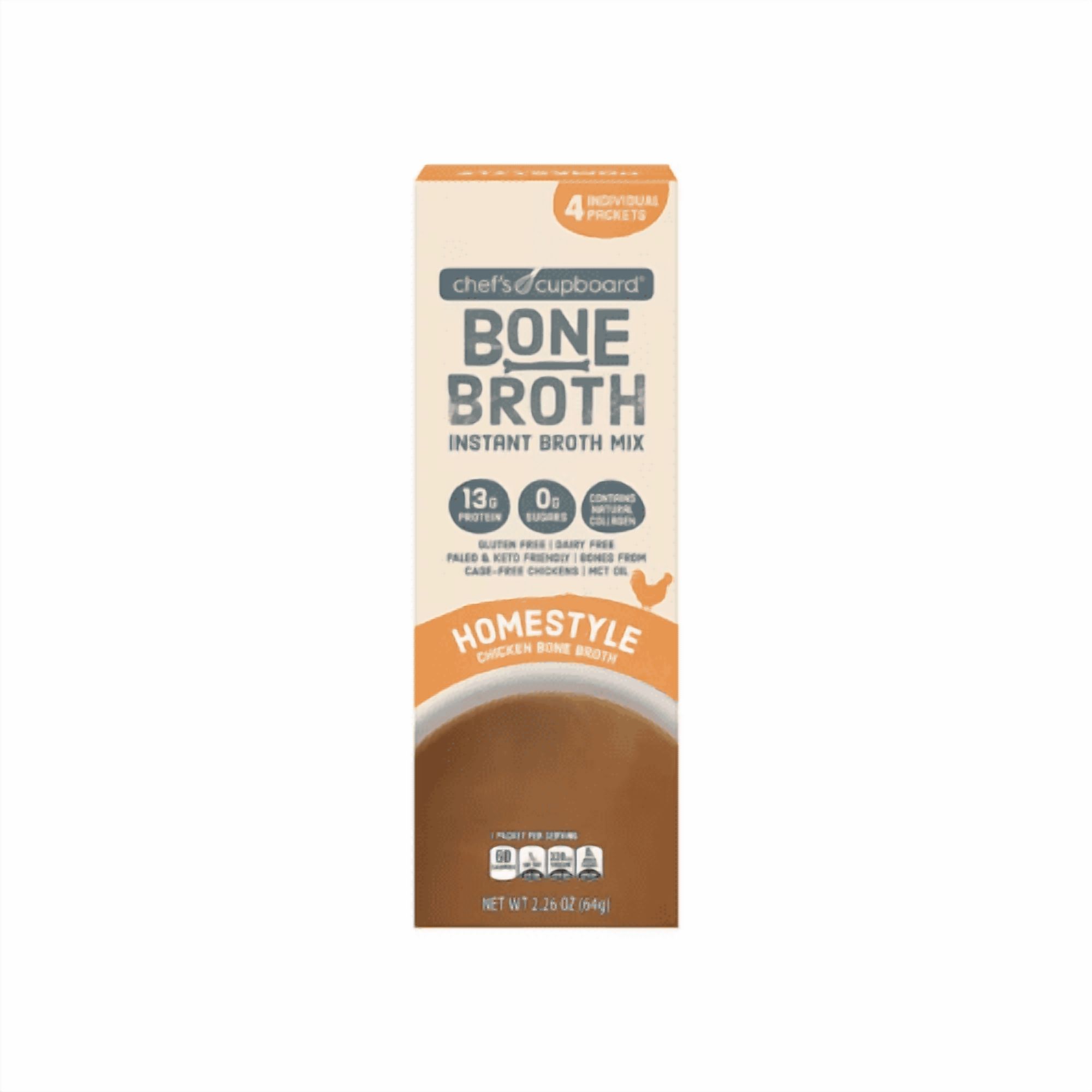 Chef's Cupboard Bone Broth Naked and Homestyle , 2 Packets, Variety  2.26 oz