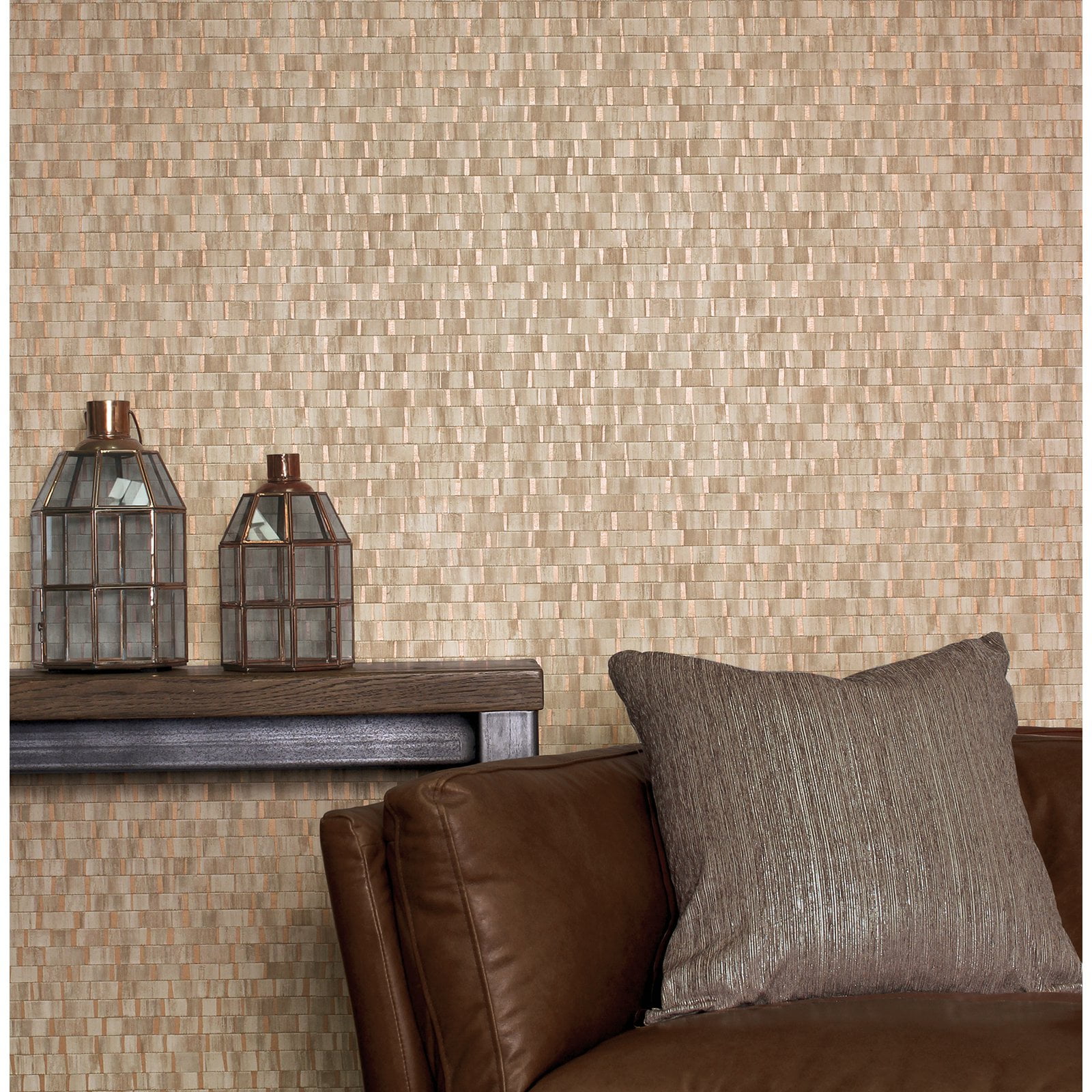 Fine Decor Constantine Neutral Faux Wood Wallpaper