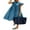Blue, variant on Komoo Babydoll Summer Dresses for Women Casual Ruffle Sleeve Crew Neck Tiered Flowy Swing Midi Dress Sundress