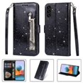 thumbnail image 1 of Case for FOXDOCK Samsung Galaxy A13 5G/4G Glitter Zipper Wallet Case with Short Hand Strap, 1 of 4