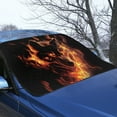 thumbnail image 3 of Xoenoiee Wolf Fire Print Windshield Cover for Ice and Snow Heavy Duty Windshield Protector for Cars, SUVs, Trucks, Waterproof Frost Cover Winter Car Accessories, 3 of 7