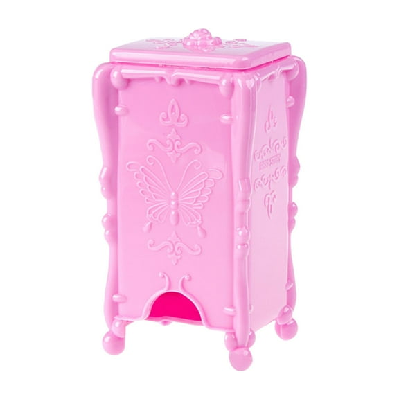 Butterfly and Rose Makeup Cotton Box Elegant and Practical Cosmetic Organizer for Bathroom Vanity Acrylic Round Pad Holder Storage Container Desktop Display Case