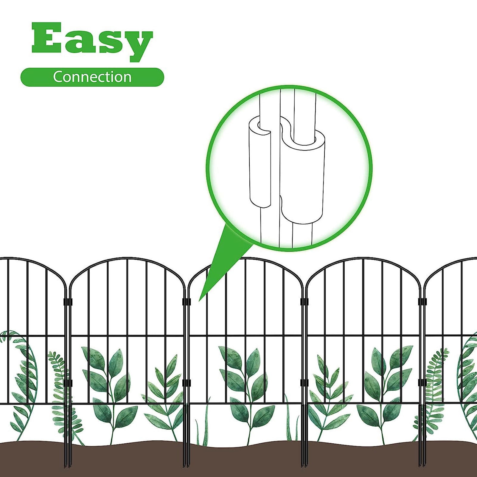 Decorative Garden Fence, Metal Dog Animal Barrier Fence Variable Shape Ground Stakes Easy Assembly Multipurpose  For Pet Dog For Yard Patio Outdoor