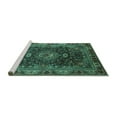 thumbnail image 2 of Ahgly Company Machine Washable Indoor Rectangle Medallion Turquoise Blue Traditional Area Rugs, 2' x 4', 2 of 4