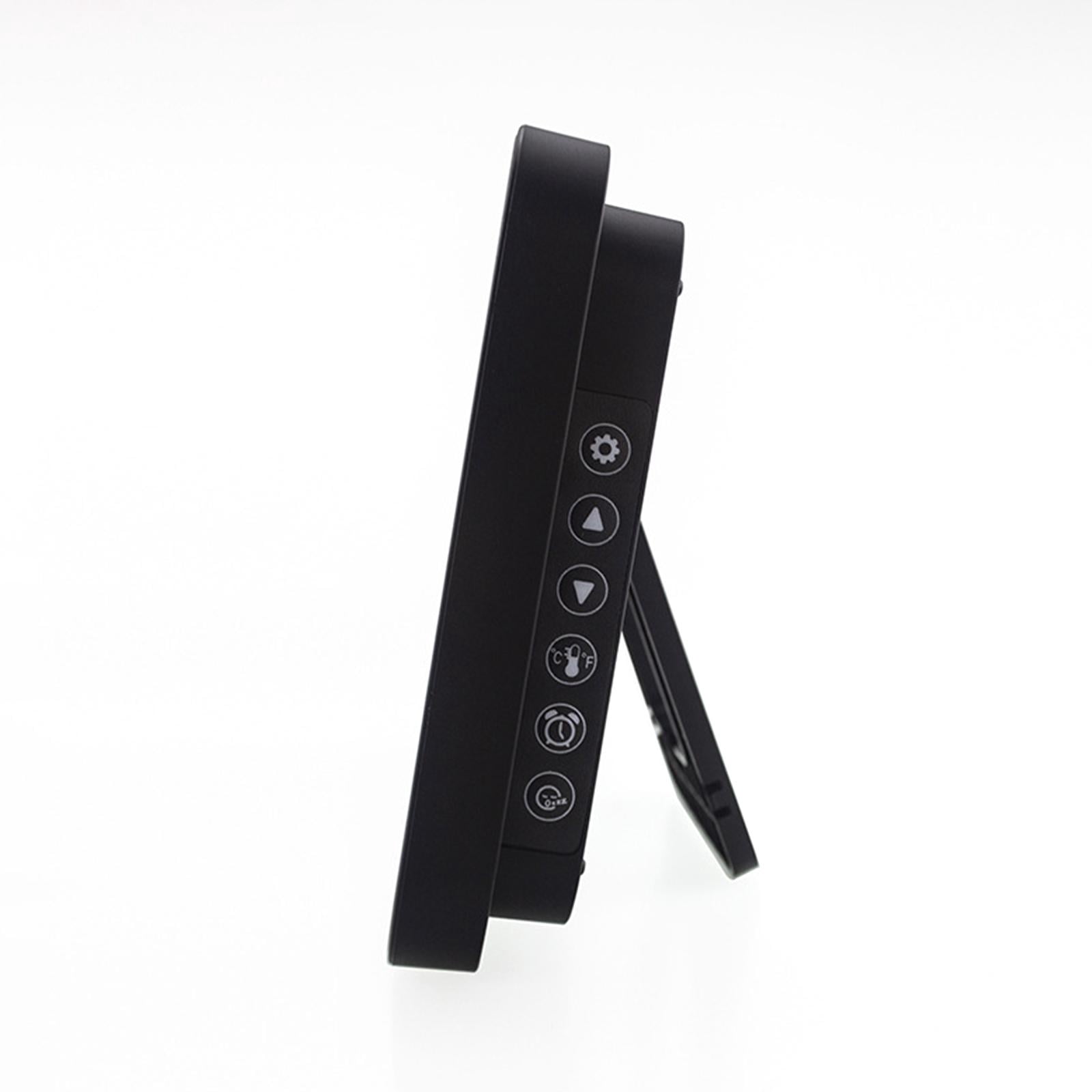 Electronic Digital Clock Battery Powered with Calendar Temperature Clock for Table, Dark Wooden Dark