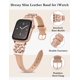 thumbnail image 2 of Correa de reloj TOYOUTHS de piel para Apple 38/40/41/42 mm, oro rosa, 2 of 6