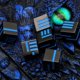 thumbnail image 4 of Dados de Metal, Juego de Dados MetáLicos SóLidos y Pesados de 6 Piezas para Juego de Mesa Mazmorras y DragóN Azul Negro, 4 of 5