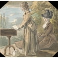 thumbnail image 3 of Paul Sandby 15x15 Black Modern Framed Museum Art Print Titled - Lady Francis Scott and Lady Elliot, 3 of 5