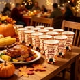 thumbnail image 5 of 10 Pcs Thanksgiving Disposable Paper Cups, Pumpkin Maple Leaf Printed Fall Table Drinkware for Holiday Dinner Party Gathering Festive Table Decor, 5 of 6