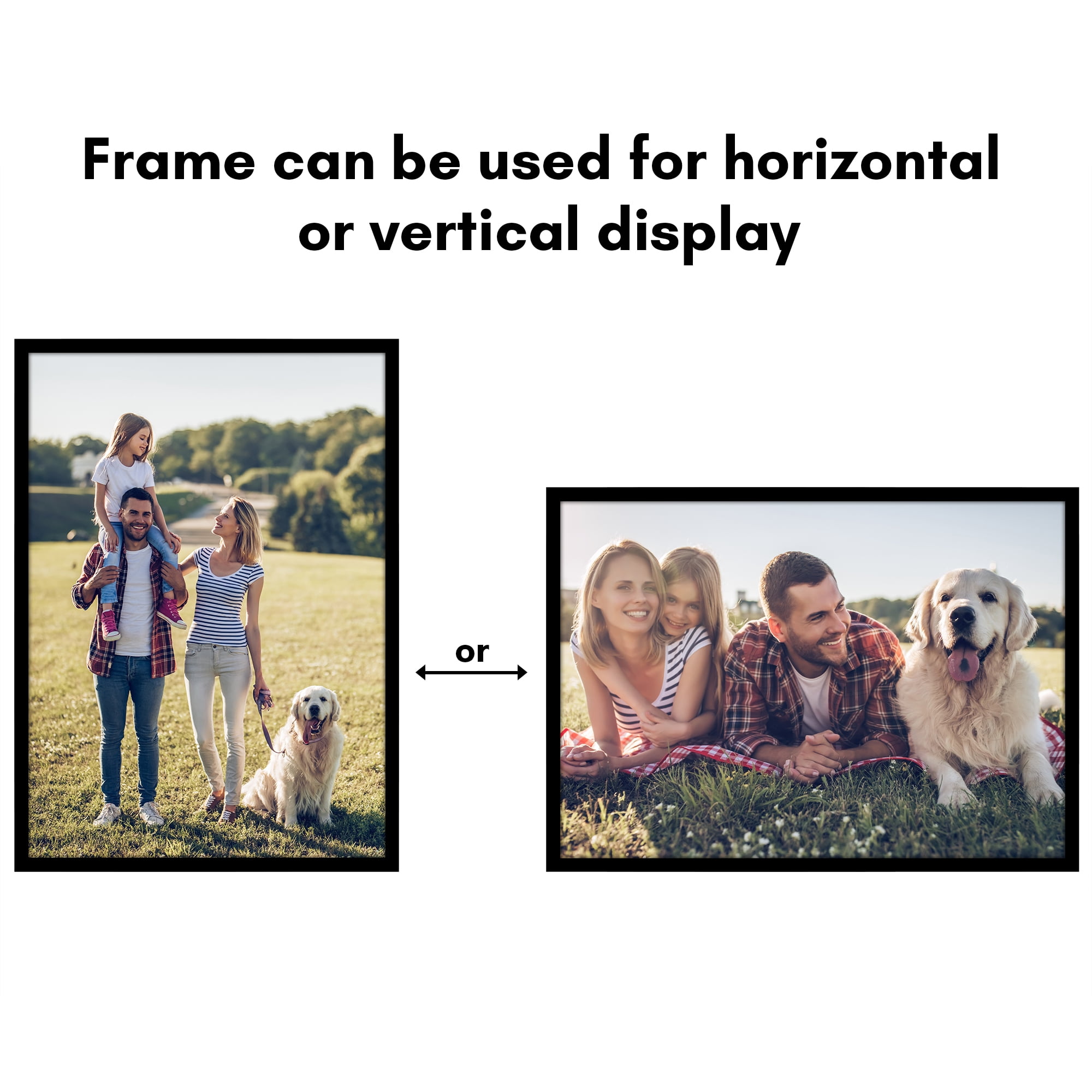 Americanflat 12x17 Picture Frame with Polished Plexiglass Streamline Collection Thin Border Wall - Black