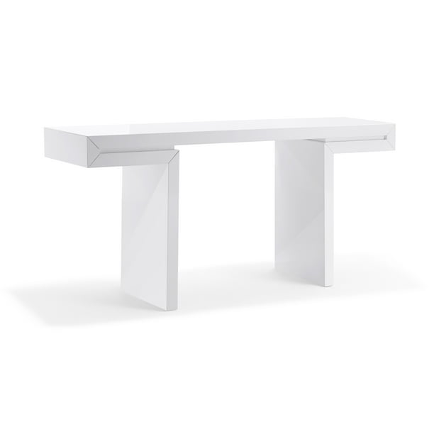 Whiteline Modern Living White Delaney, Modern White Lacquer Side Table