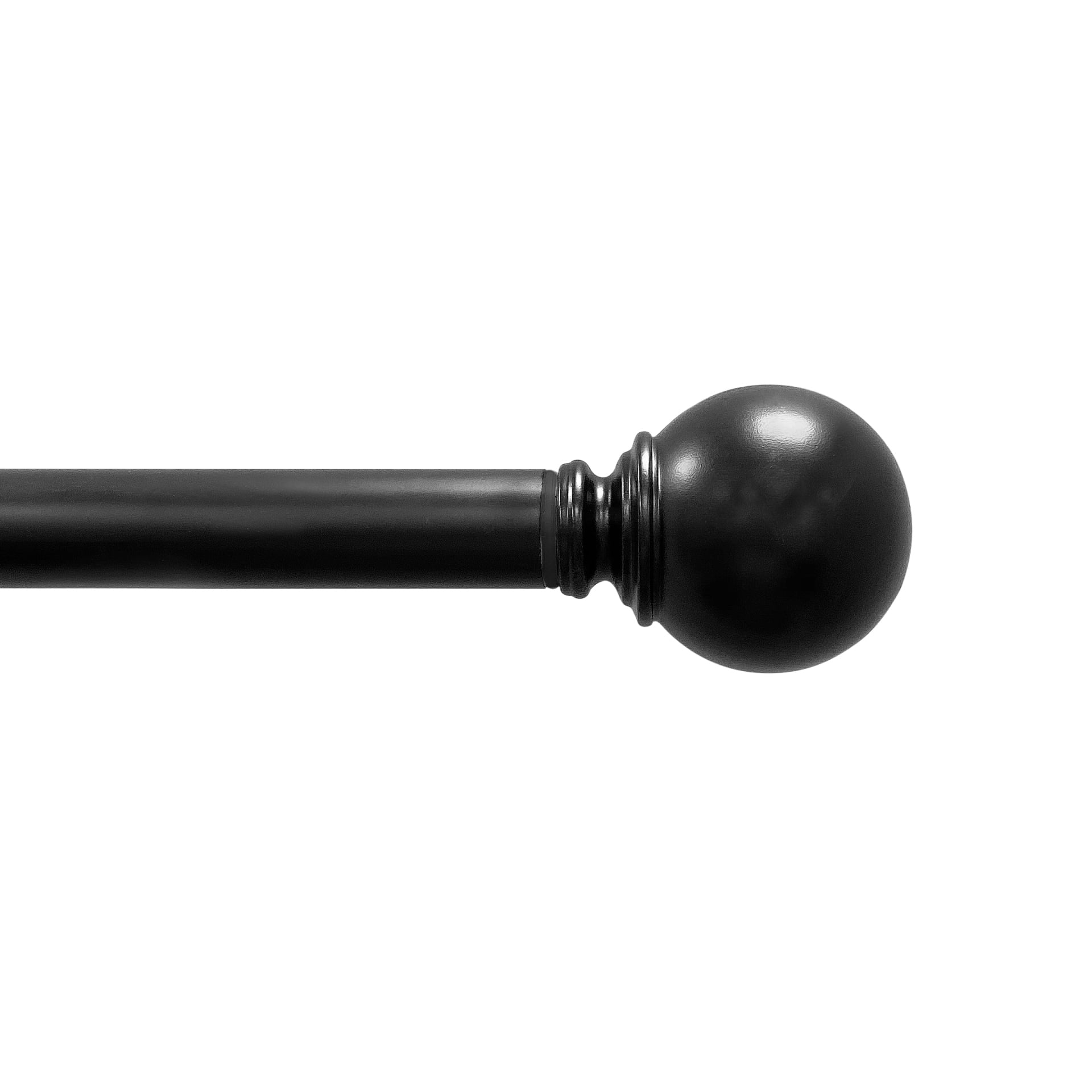 Mainstays 1" Ball Single Curtain Rod, Black, 84-120"